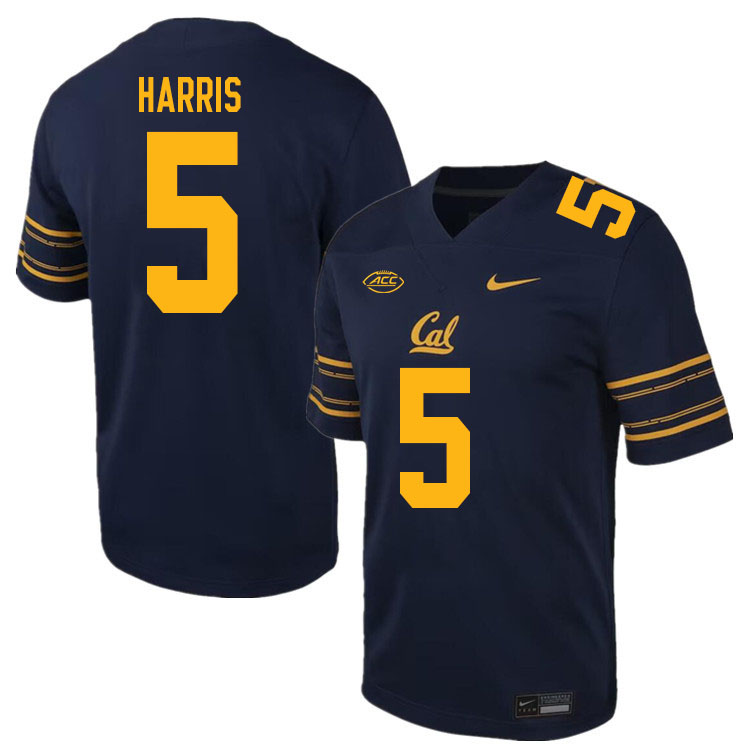 Men #5 Marcus Harris California Golden Bears ACC Conference College Football Jerseys Stitched Sale-N